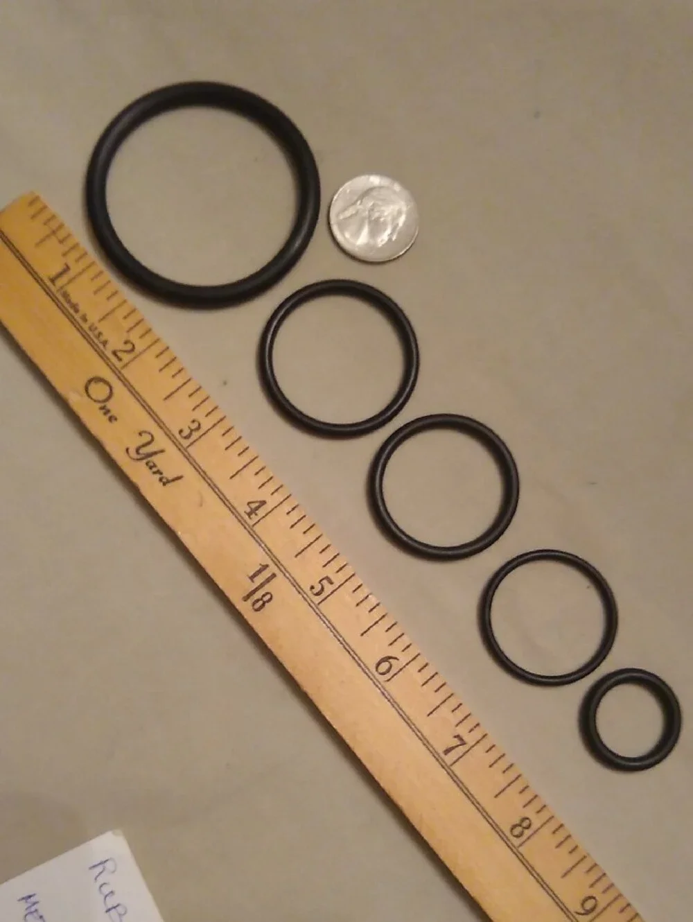 Set of 5 C-ring Black Rubber - Multi Size Pack, #10